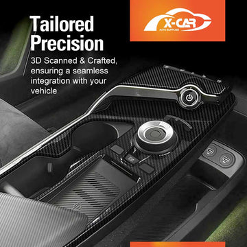 Gear Shift Frame Trim for Kia EV6 2021-Onwards Carbon Fiber Style Center Console Cover Protector Interior Accessories - 0