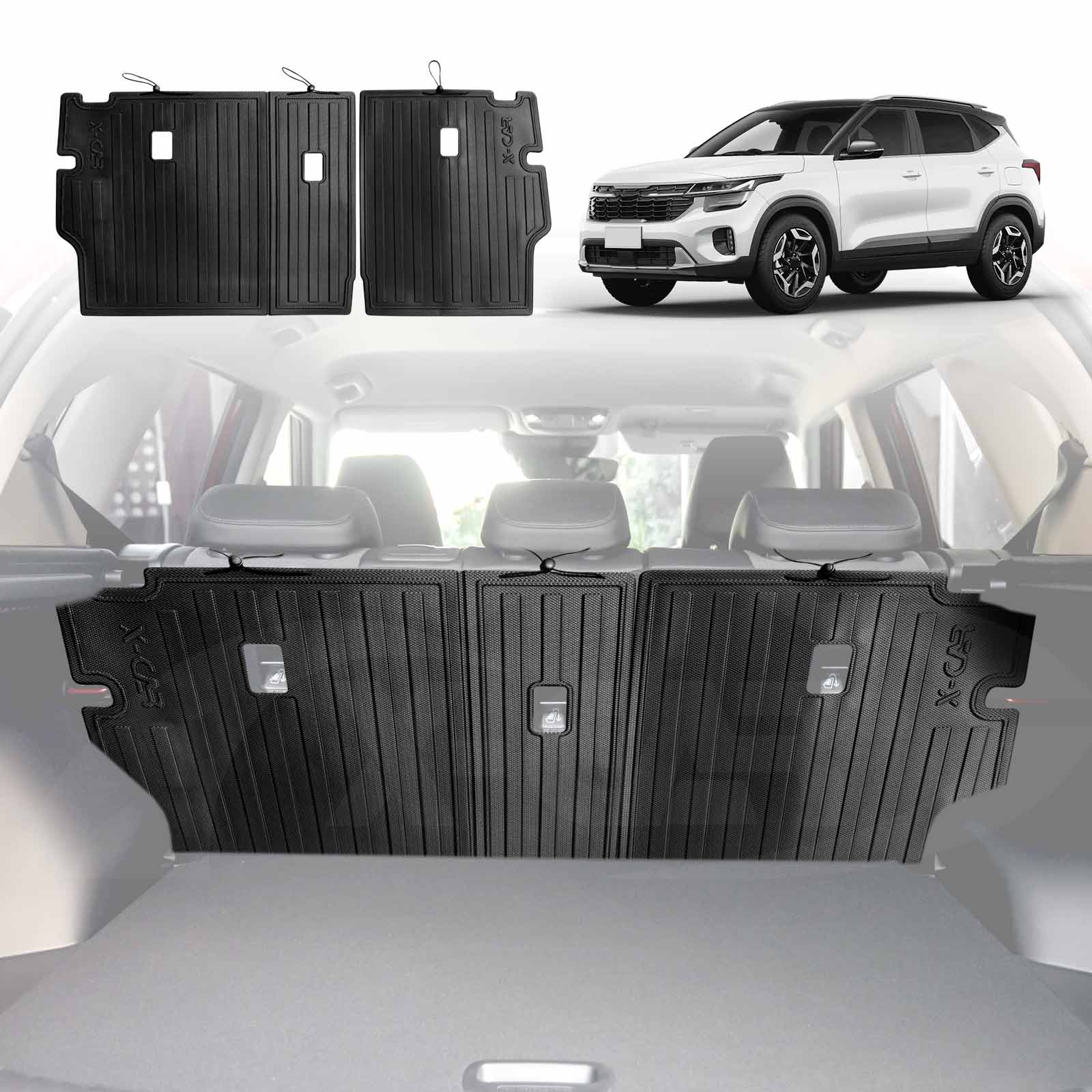 Boot Liner Back Seat Protector for Kia Seltos 2022-Onwards All-Weather Cargo Mat