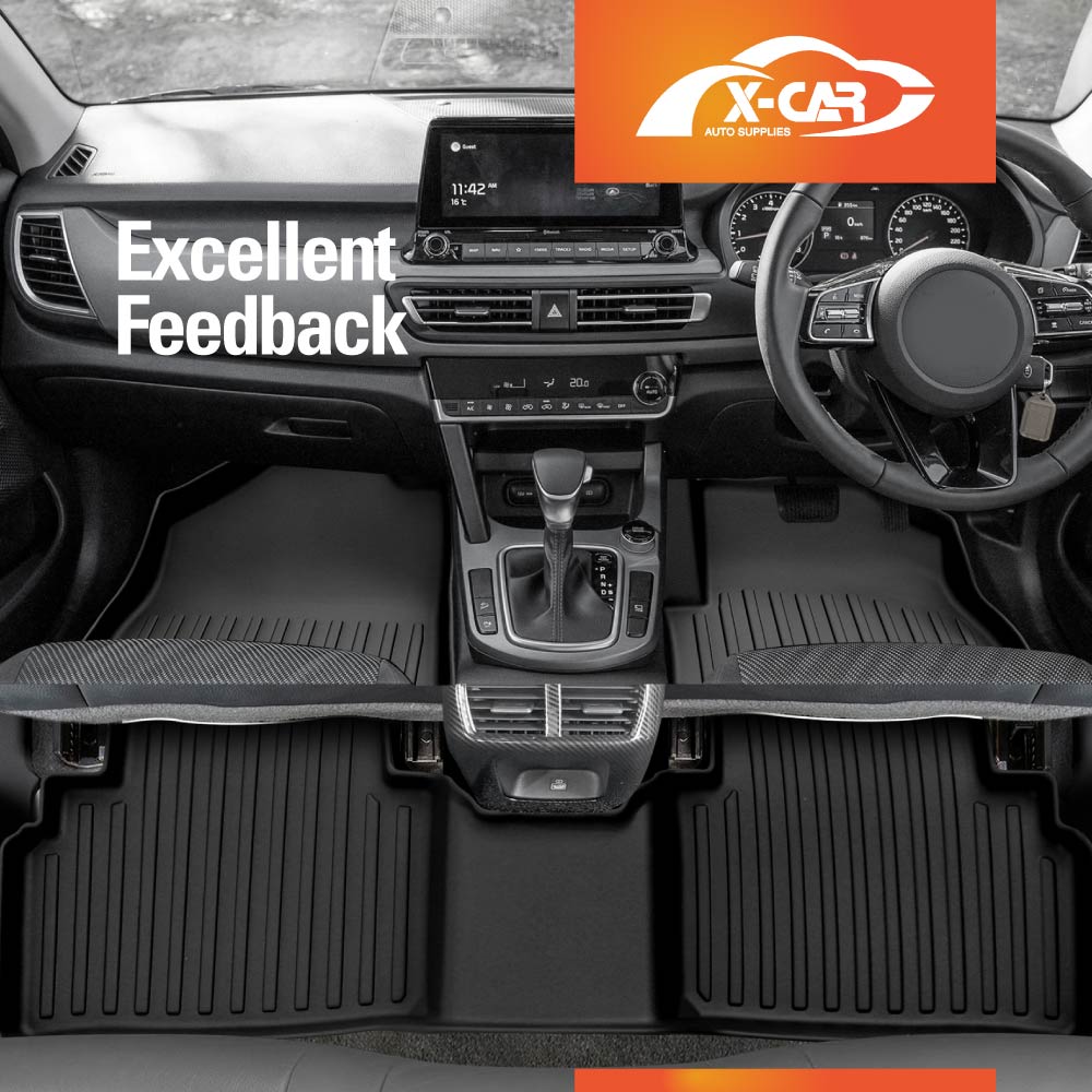3D Floor Mats for Kia Seltos 2019-Onwards All-Weather Car Liners