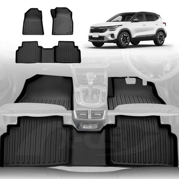 3D Floor Mats for Kia Seltos 2019-Onwards All-Weather Car Liners