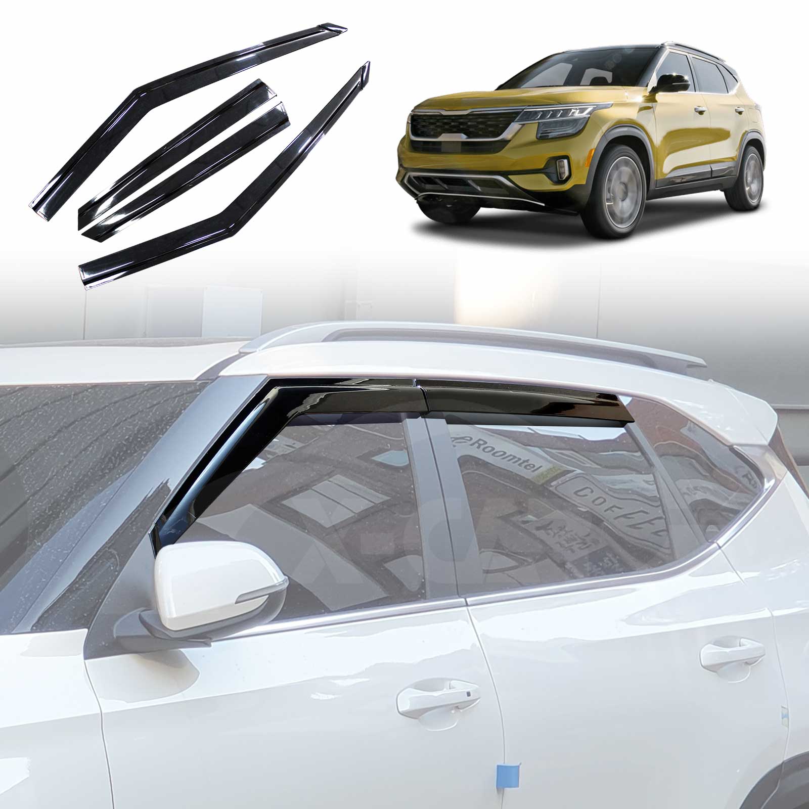 WeatherShields for Kia Seltos 2019-Onwards Car Weather Shields Wind Deflectors Sun Visors