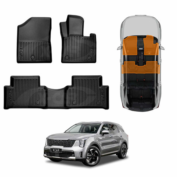 3D Floor Mats for Kia Sorento 2020-Onwards All-Weather Car Liners