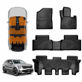 3D Floor Mats for Kia Sorento 2020-Onwards All-Weather Car Liners