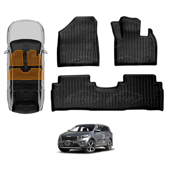 3D Floor Mats for Kia Sorento UM Series 2015-2020 All-Weather Car Liners
