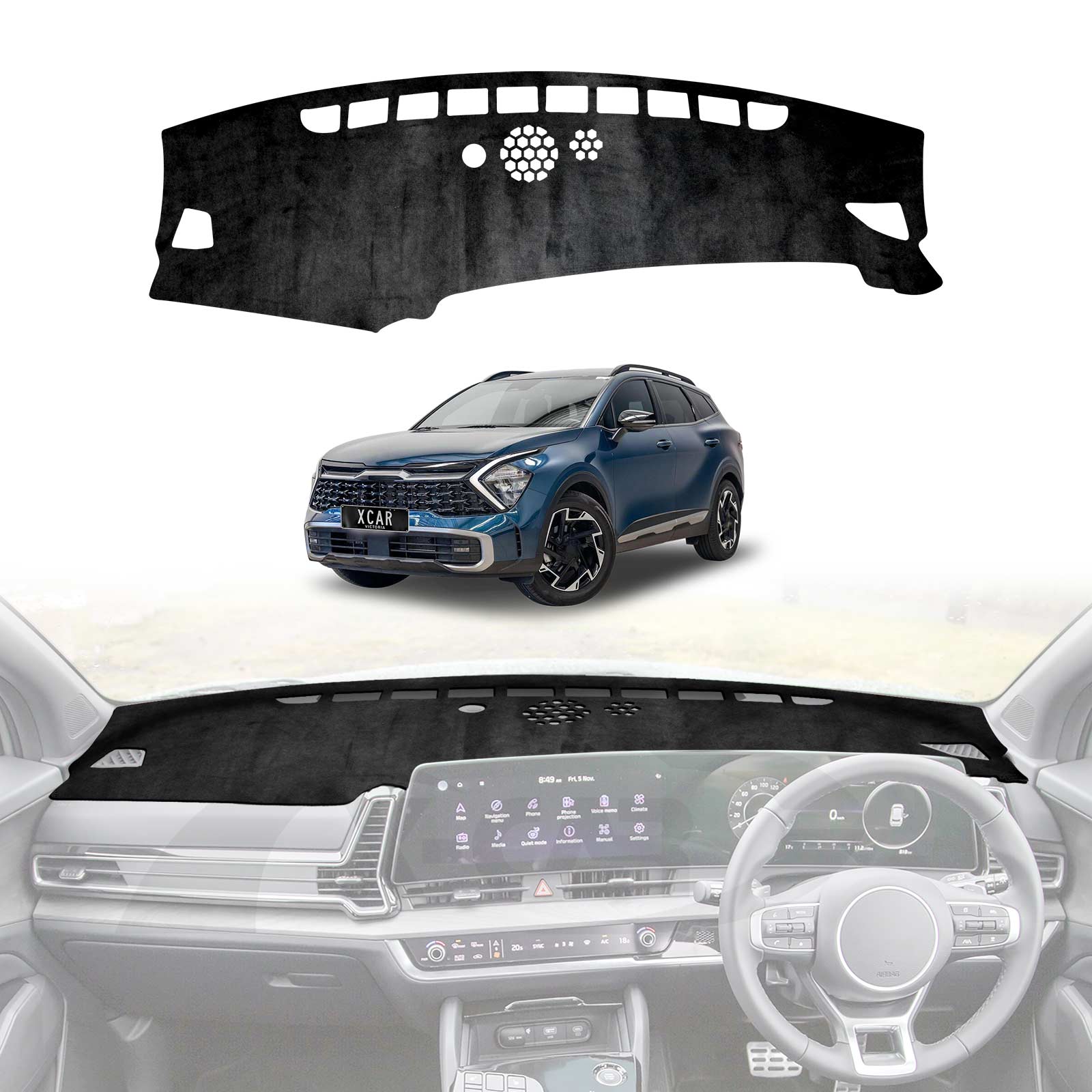 Dash Mat for Kia Sportage NQ5 2021-Onwards Microfiber Non-Slip Pad Cover Interior Accessories