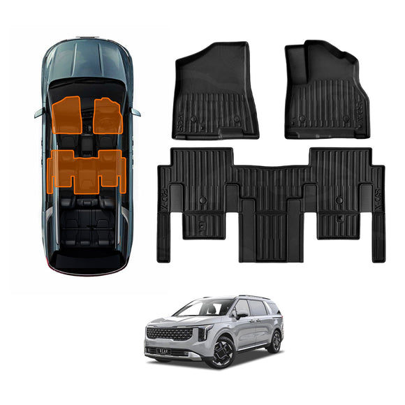 Floor Mats for Kia Carnival KA4 Series 2020-Onwards Heavy Duty All Weather Car Mats