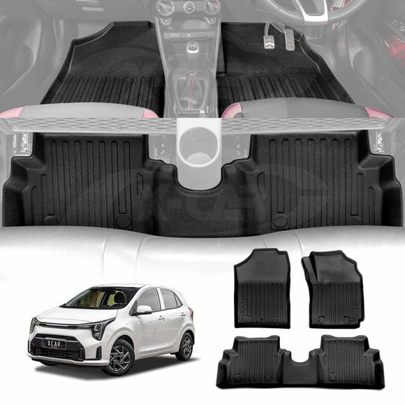 3D Floor Mats for Kia Picanto 2016-2025 All-Weather Liners