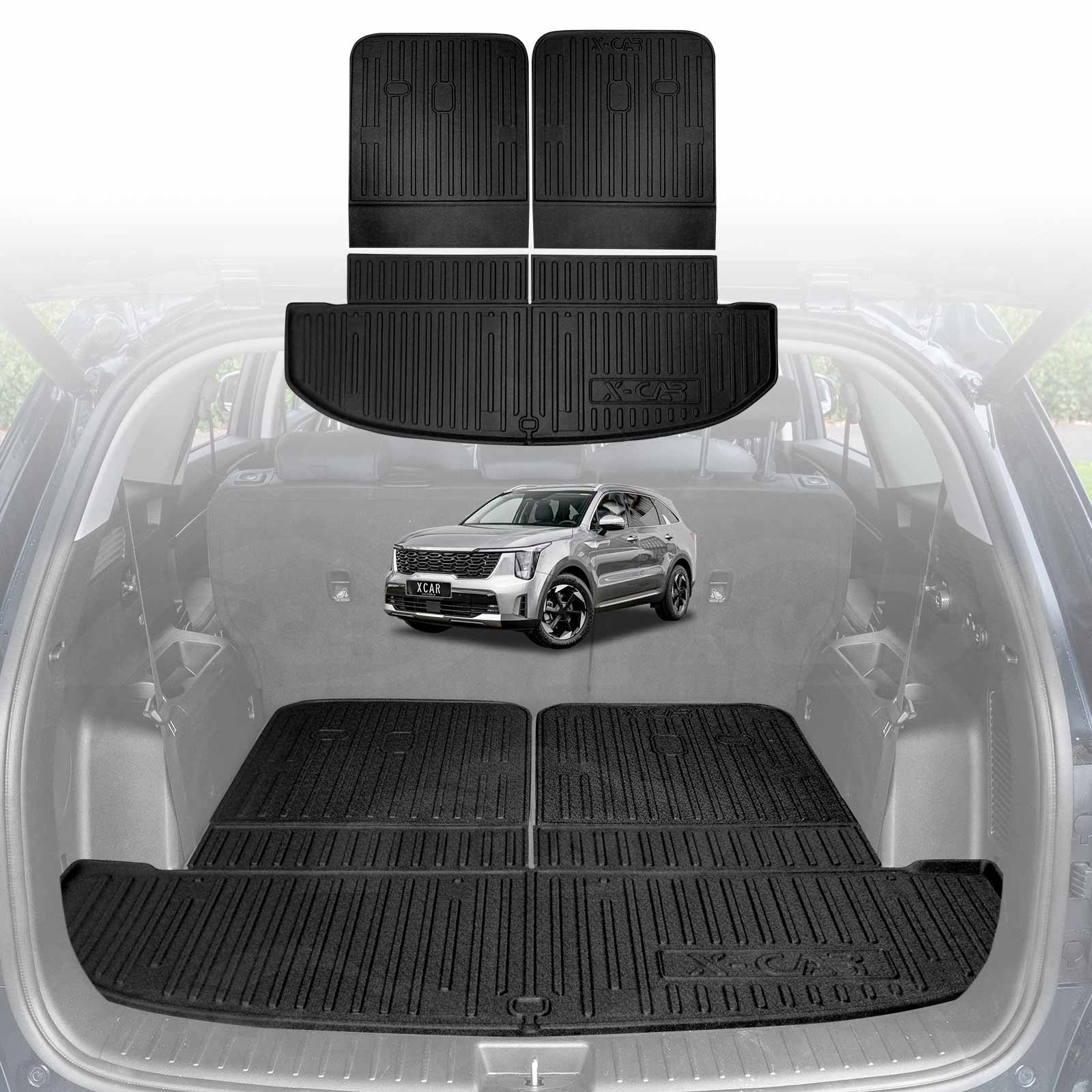 Boot Liner/ Back Seat Protector for Kia Sorento 2020-Onwards Trunk Cargo Mat Luggage Tray