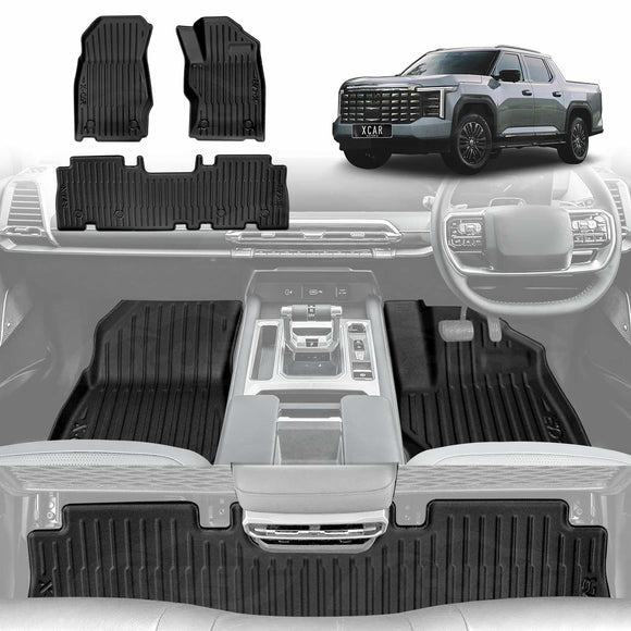3D Floor Mats for LDV Terron 9 Dual Cab 2025-Onwards All Weather Car Liners