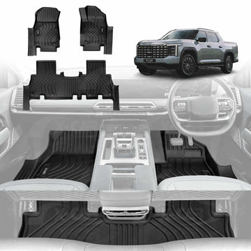 3D Floor Mats for LDV Terron 9 Dual Cab 2025-Onwards All Weather Car Liners