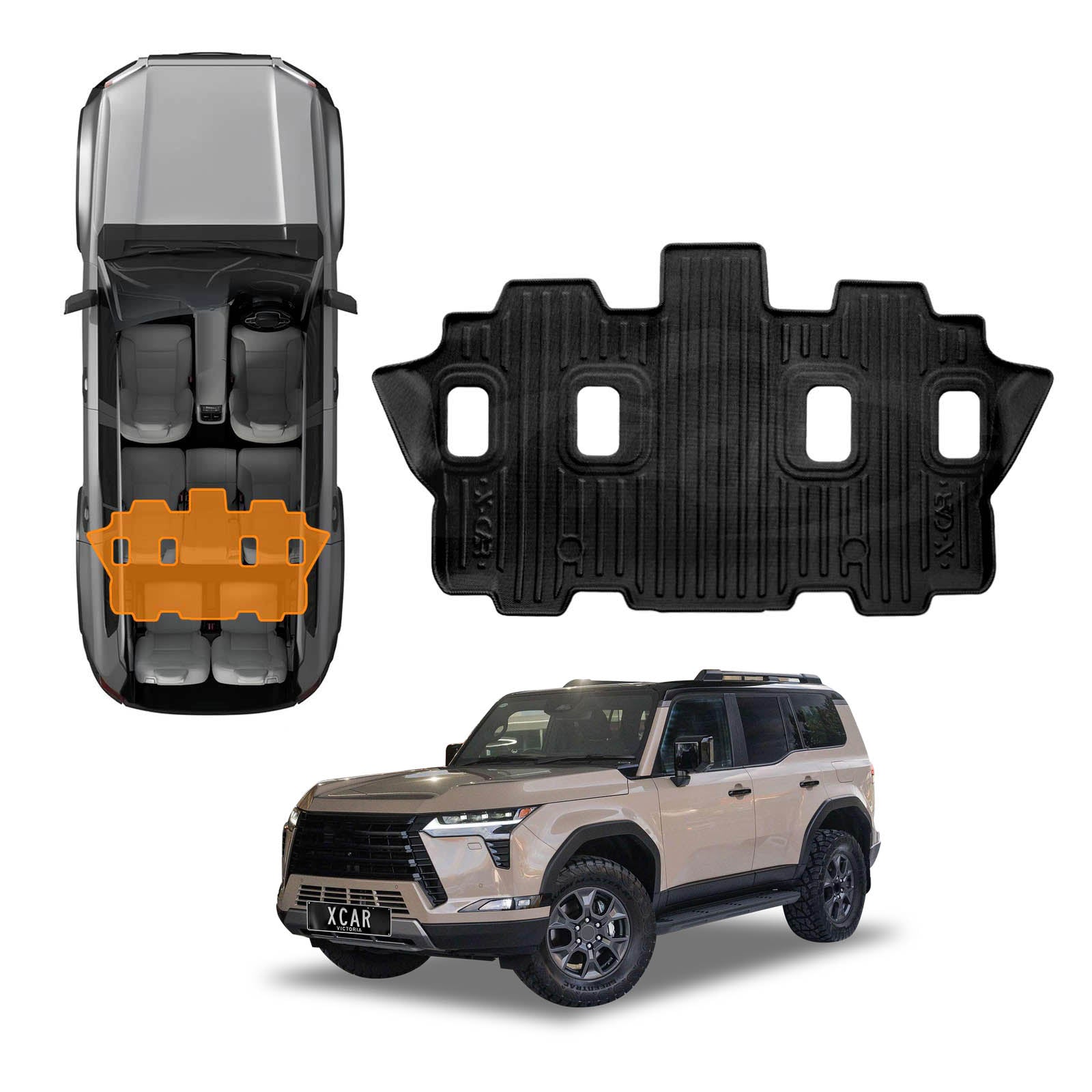 3D Floor Mats for Lexus GX 550 GX550 7 Seater 2024-Onwards All-Weather Car Liners