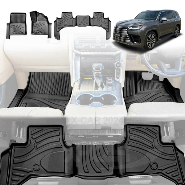 3D All-Weather Floor Mats for Lexus LX Series LX500d LX600 2021-2024
