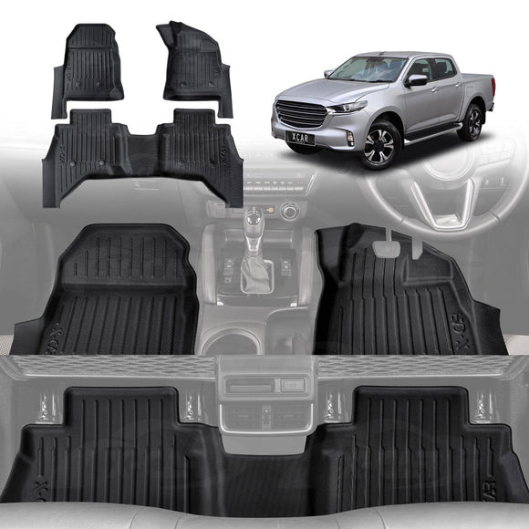 3D Car Mats for Mazda BT-50 BT50 Dual Cab 2020-Onwards TF Series All-Weather Floor Liners