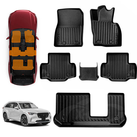 3D Floor Mats for Mazda CX-90 CX90 2023-Onwards All-Weather Liners