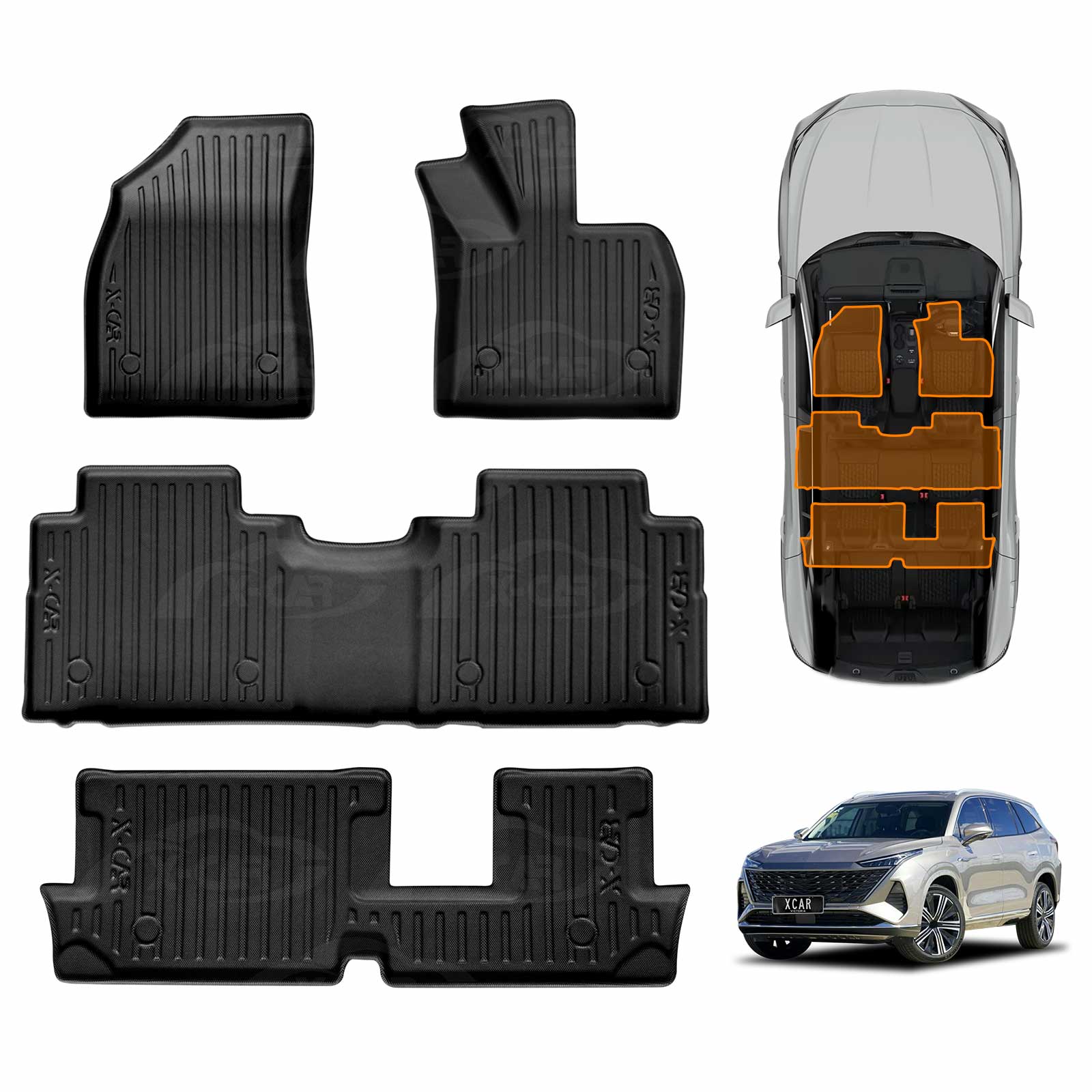 3D Floor Mats for MG QS 2025-Onwards All-Weather Car Liners | X-CAR