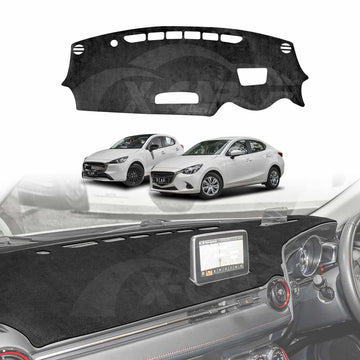 Dash Mat for Mazda 2 DJ/DL Series Hatch & Sedan With HUD 2014-Onwards Non-Slip Microfiber Pad Cover
