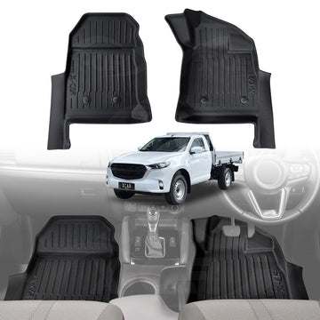 3D Car Mats for Mazda BT-50 BT50 Single Cab 2020-Onwards TF Series All-Weather Floor Liners