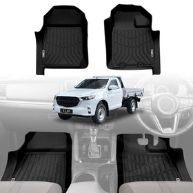 3D Car Mats for Mazda BT-50 BT50 Single Cab 2020-Onwards TF Series All-Weather Floor Liners