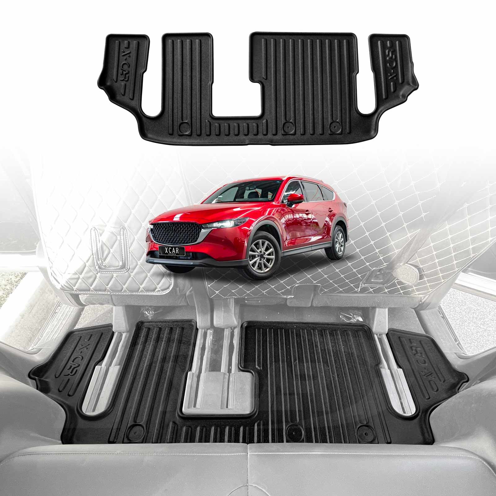 3D Floor Mats for Mazda CX-8 CX8 2018-2024 All-Weather Car Liners