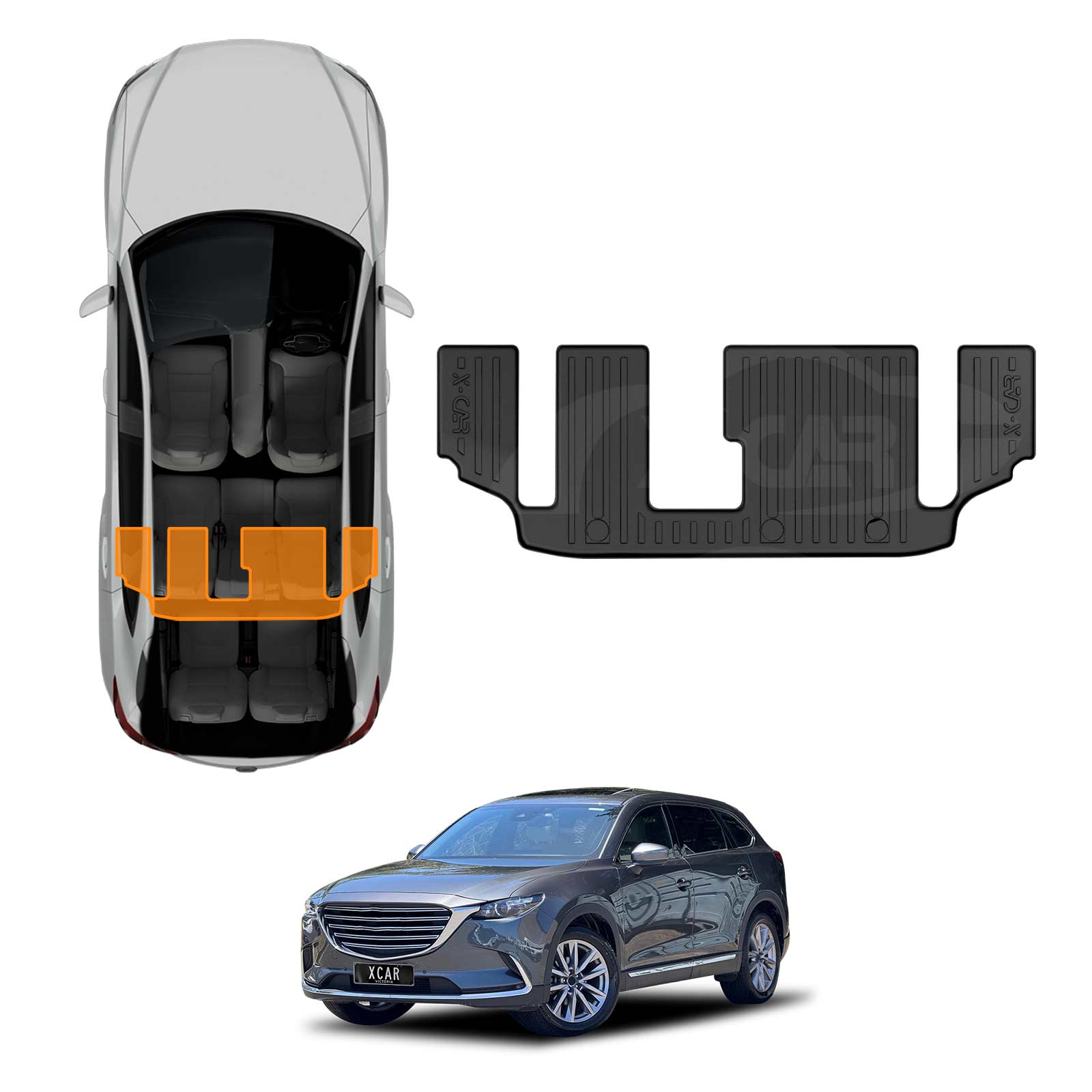 [Pre-order]3D Floor Mats for Mazda CX-9 CX9 2016-Onwards All-Weather Car Liners
