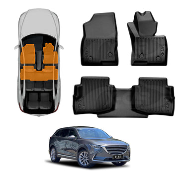 3D Floor Mats for Mazda CX-9 CX9 2016-Onwards All-Weather Car Liners