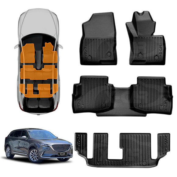 3D Floor Mats for Mazda CX-9 CX9 2016-Onwards All-Weather Car Liners