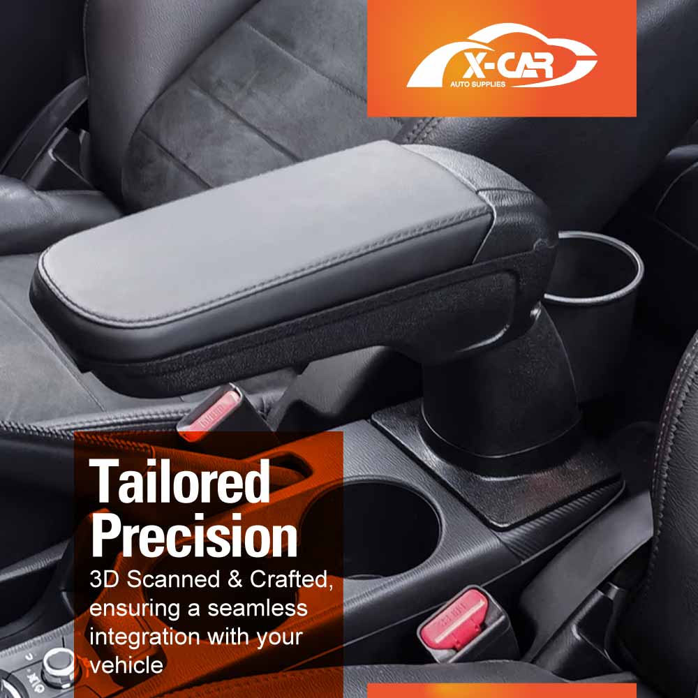 Central Armrest Storage Box with Cup Holder for Mazda 2 Hatch & Sedan 2014-2025 Arm Rest Interior Accessories - 0