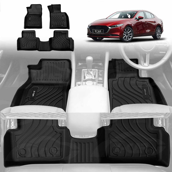 3D Floor Mats for Mazda 3 BP Series Hatch Sedan 2019-Onwards All-Weather Car Liners