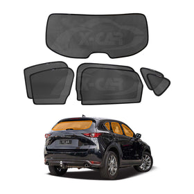 Set of car sunshades with X-Car branding on a white background