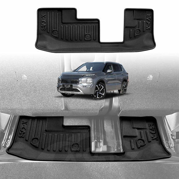 3D Floor Mats for Mitsubishi Outlander ZM Series PHEV 7-Seater 2021-2025 All-Weather Car Liners