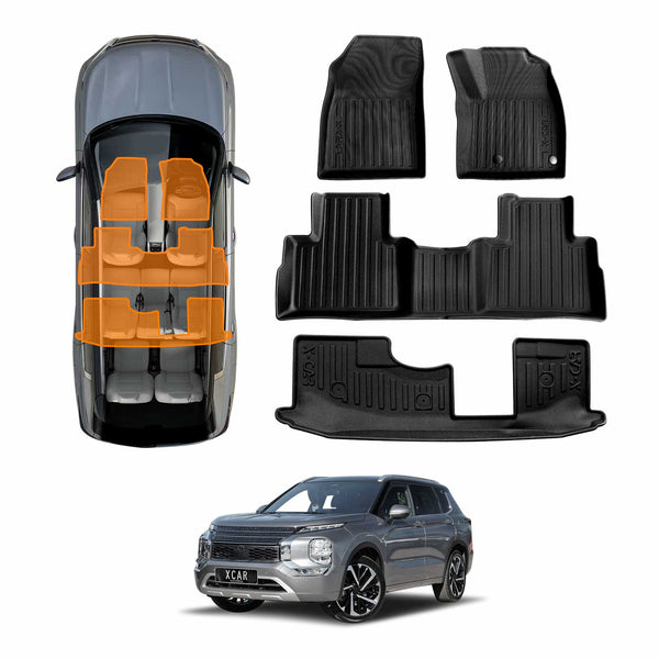 3D Car Floor Mats for Mitsubishi Outlander Petrol 2021-2025 All-Weather Liners