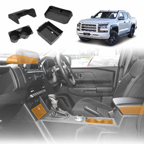Centre Console Organizer Set for Mitsubishi Triton MV Double Cab 2024-Onwards Armrest Tray Storage Box Cup Holder Car Interior Accessories
