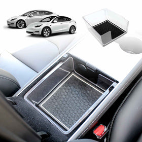 Premium Centre Console Organizer Tray for Tesla Model 3/Y Armrest Storage Box Cubby Drawer Container - 0