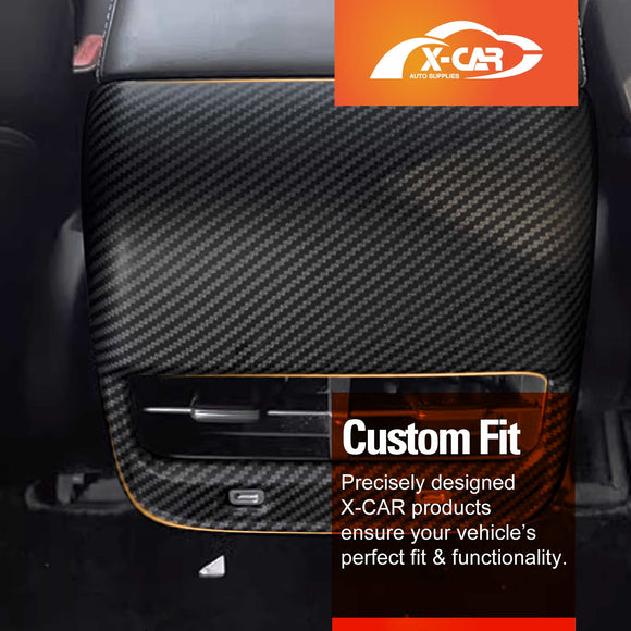 Tesla Model Y / Model 3 Armrest Pad & Rear AC Vent Covers Matte Carbon Fiber Style