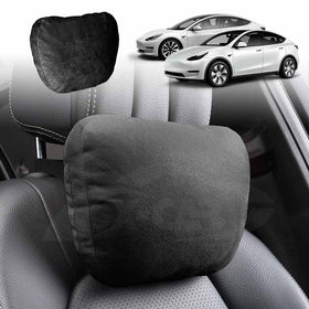 Black Headrest/Waist Pillow for Tesla Model 3/Y Seat Neck/Back Support Cushion Accessories - 0