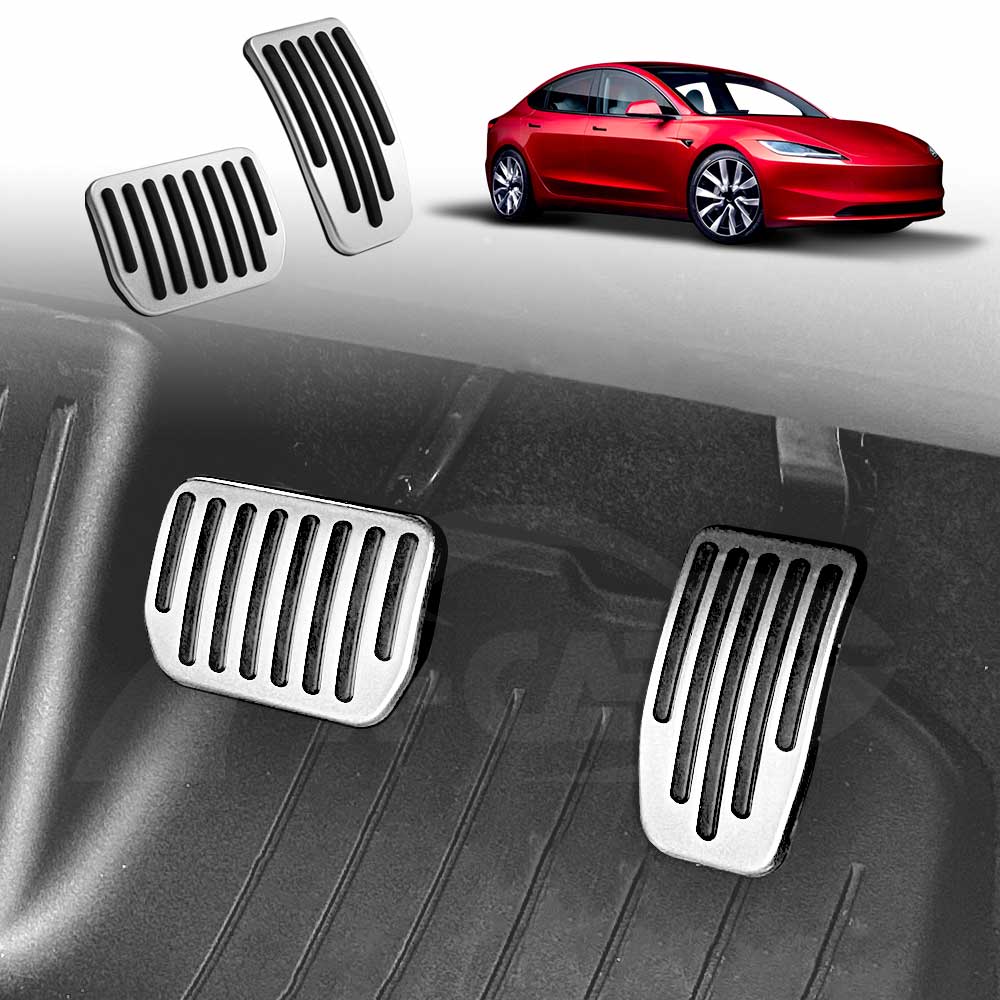 NEW Tesla Model 3 Highland Performance Foot Pedals Pads Cover Aluminum Anti-Slip Accelerator Brake Accessories 2023-2024