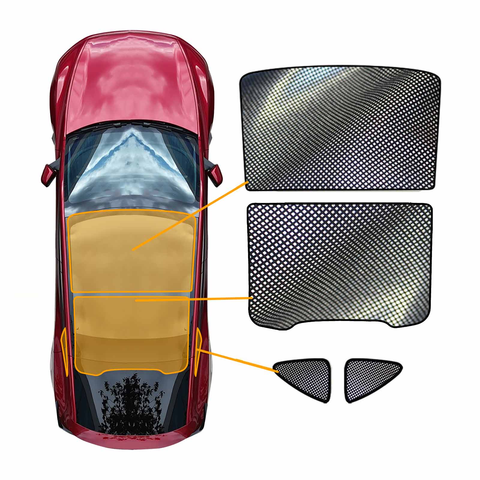 Glass Roof Sunroof Mesh for Tesla Model Y Juniper 2025-Onwards Sun Blind Shade