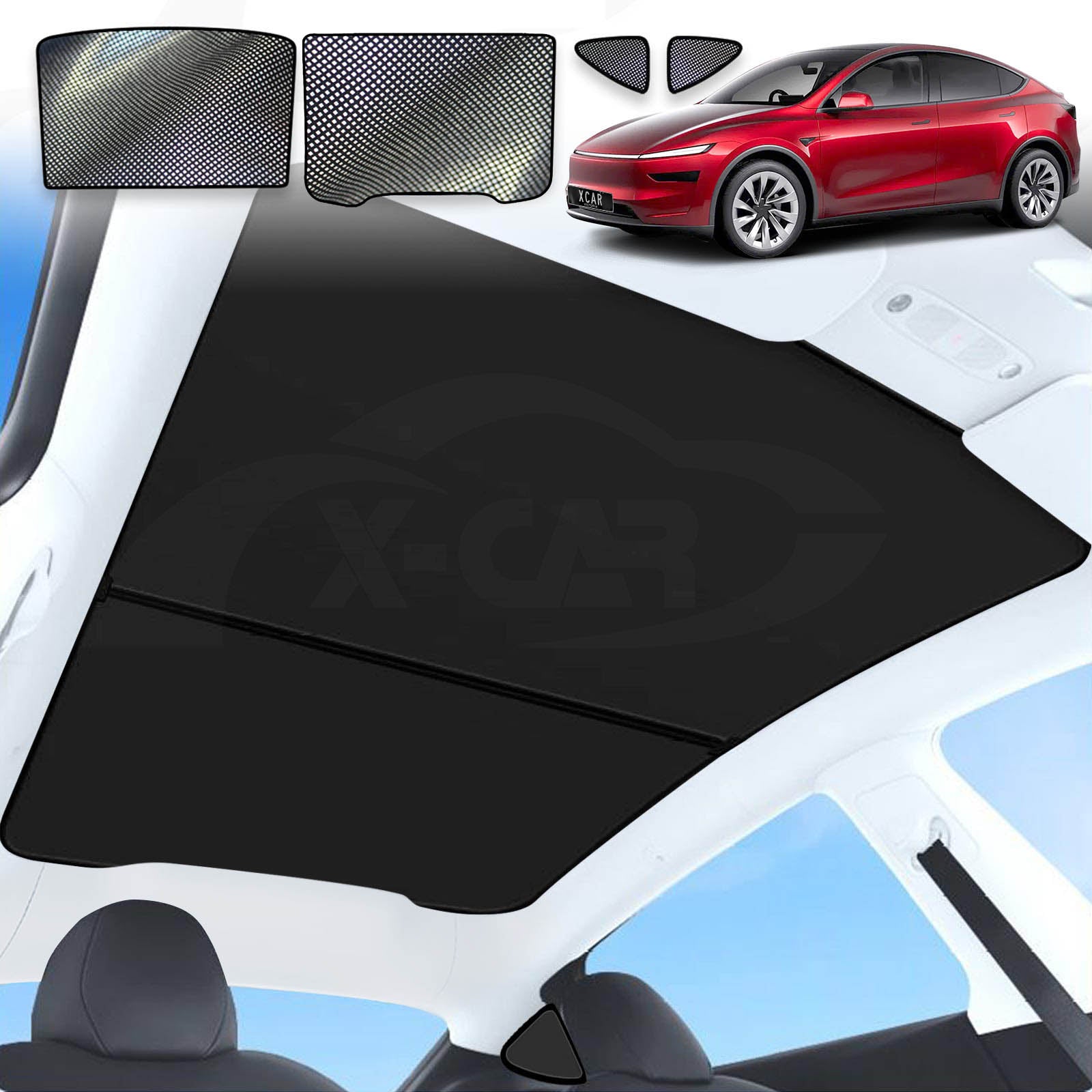 Glass Roof Sunroof Mesh for Tesla Model Y Juniper 2025-Onwards Sun Blind Shade - 0