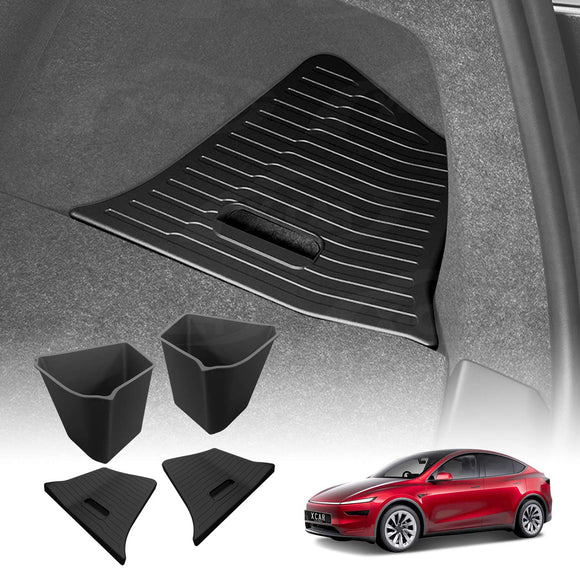 Trunk Side Storage Bins for Tesla Model Y L 6-Seat 2026-Onwards Hidden Compartment Accessories