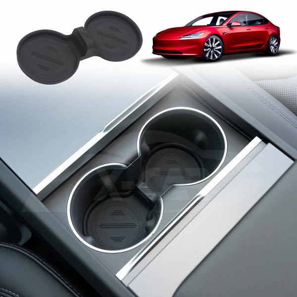 Soft Silicone Organizer Pad Set for Tesla Model 3 Highland 2023-2025 Center Console Armrest Storage Cup Holder Coaster