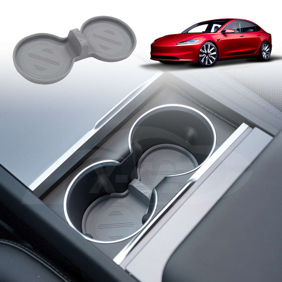 Soft Silicone Organizer Pad Set for Tesla Model 3 Highland 2023-2025 Center Console Armrest Storage Cup Holder Coaster