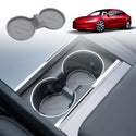 Soft Silicone Organizer Pad Set for Tesla Model 3 Highland 2023-2024 Center Console Armrest Storage Cup Holder Coaster