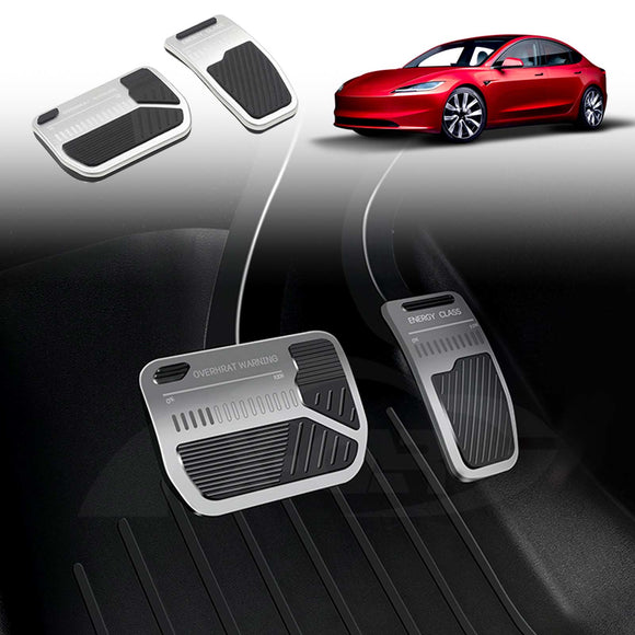 Tesla Model 3 Highland Performance Foot Pedals Pads Cover Aluminum Anti-Slip Accelerator Brake Accessories 2023-2025