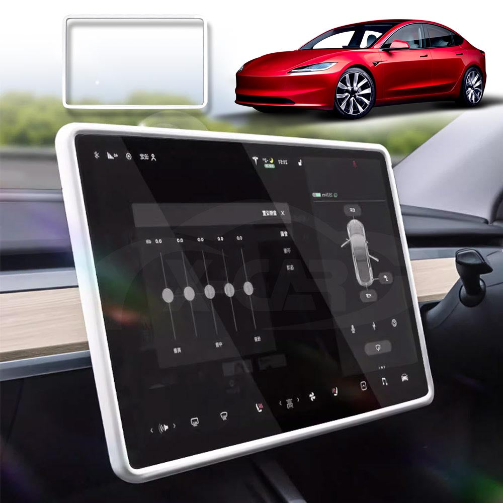 Tesla Model 3 Highland Screen Protector Rearview Mirror Frame Protection Silicone Cover 2023-2025 - 0