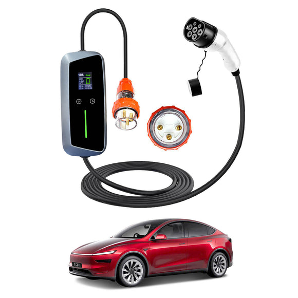 Tesla Model Y L 6-Seat Type 2 Portable EV Charger 32 Amp 7KW 3 Pin 5 Meters