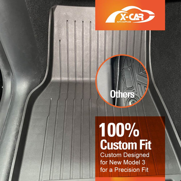 3D Floor Mats For Tesla Model 3 2017-2023 All-Weather Car Liners