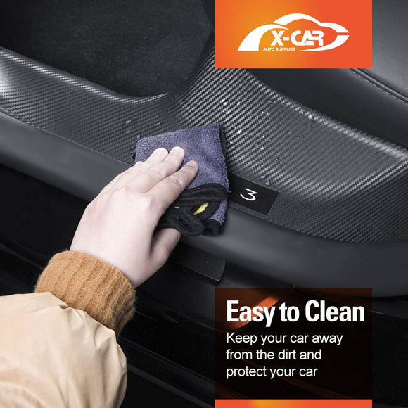 Tesla Model 3 Highland Door Sill Protector Carbon Fiber Style