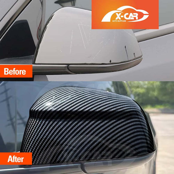 Rear View Mirror Trim Cover for Tesla Model Y Juniper 2025-Onwards Exterior Accessories Side Mirror Cap Carbon Fiber Style
