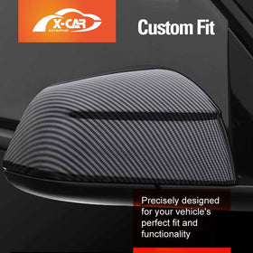 Rear View Mirror Trim Cover for Tesla Model Y Juniper 2025-Onwards Exterior Accessories Side Mirror Cap Carbon Fiber Style - 0