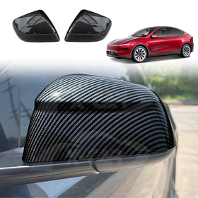 Rear View Mirror Trim Cover for Tesla Model Y Juniper 2025-Onwards Exterior Accessories Side Mirror Cap Carbon Fiber Style